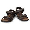 Sandale PANAMA JACK "Salton", Herren, Gr. 43, braun (dunkelbraun), Nappaleder, vintage, casual, Schuhe, Sommerschuh, Klettschuh, Outdoorsandale mit Softfußbett