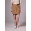 Sommerrock STREET ONE STUDIO, Damen, Gr. 42, braun (creamy braun), Stoff, 97% Polyester, 3% Elasthan, unifarben, casual, gerade kniefrei, Röcke, mit Nieten