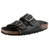 Pantolette VERBENAS "Randell Napa Tachas", Damen, Gr. 39, schwarz, Leder, modisch, Schuhe, Sommerschuh, Freizeitschuh, Festivalschuh, Urlaubschuh, Hausschuh
