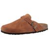 Clog MAN'S WORLD, Herren, Gr. 43, braun (cognac), Veloursleder, klassisch, Schuhe, Schlappen, Sommerschuh, Hausschuh mit vorgeformtem Fußbett