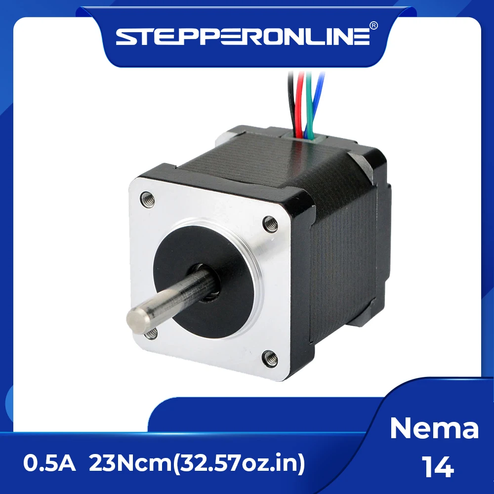 STEPPERONLINE Nema 14 Schrittmotor 35x42mm 23Ncm 0,5A Nema14 Schrittmotor 4-adrig für DIY CNC 3D-Drucker Motor Image