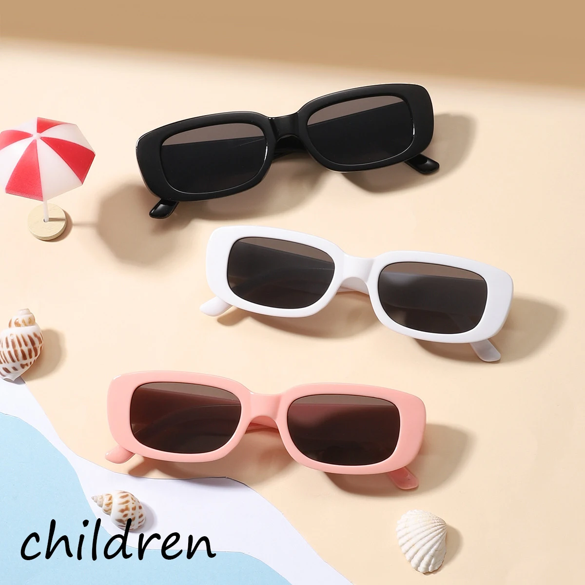 2025, neue kleine quadratische Kinder-Mode-Sonnenbrille mit Jelly-Rahmen Image