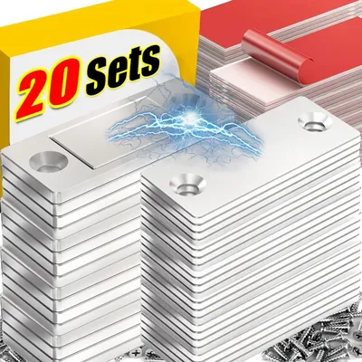 20/1Set Strong Magnetic Cabinet Catches Ultra-Thin Door Magnets Stops Invisible Adhesive Drawer Door Closer Latch for Furniture