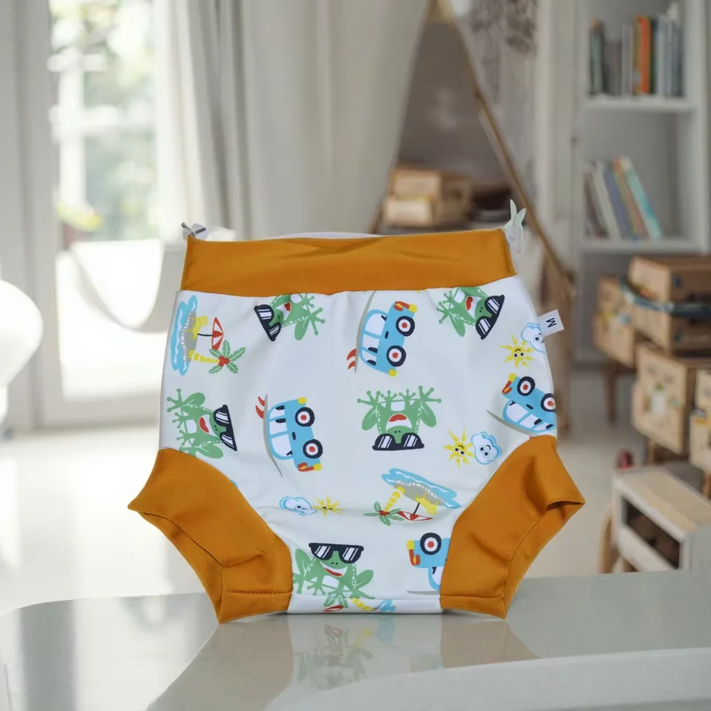 Neue Ankunft E Ettala Auslaufsichere Schwimmwindel Neugeborenes Baby Hohe Taille Schwimmwindeln Waschbare Sunproof Baby Bademode Stoff Nickerchen Image