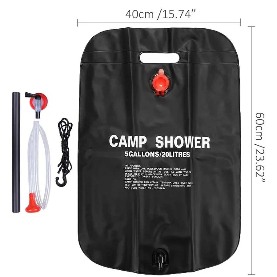 20/40L faltbare wasser tasche Camping Solar dusche Tasche Outdoor baden Sonne Kompakte Warmwasser dusche tasche Peeling pool zubehör