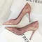 2024 Black Flower Lace Mesh Pumps Women Pointed Fashion Party Office High Heels Shoes Shallow Mouth