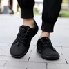Unisex Barfußschuhe Herren Casual Canvas Schuhe Breite Zehen Minimalistische Wanderschuhe Slip on