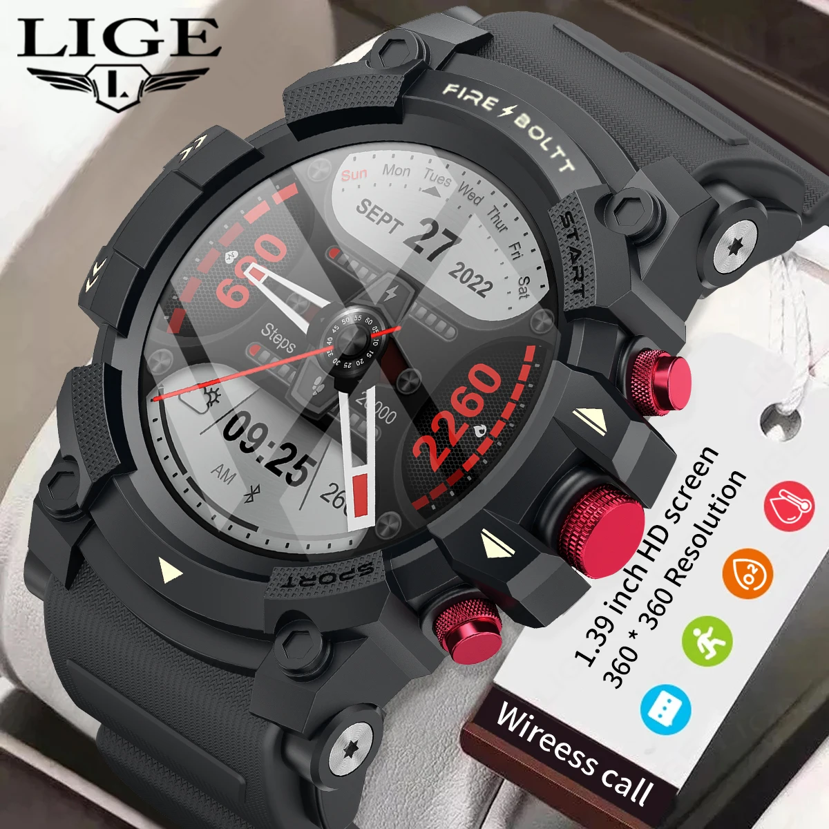 GPS Smart Uhr Männer Outdoor Sport Bluetooth Anruf Blutdruck Gesundheit Monitor Wasserdichte Fitness Smartwatch Für IOS Android Neue Image