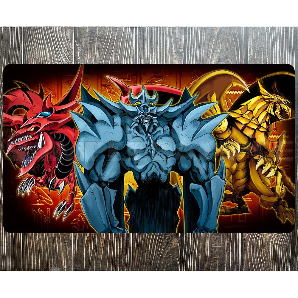 Yu-Gi-Oh Spielmatte Drei ägyptischer Gott Obelisk des Fortsmentors Slifer der Himmelsdrache Der geflügelte Drache von Ra YGO Mat TCG Yugioh M-498