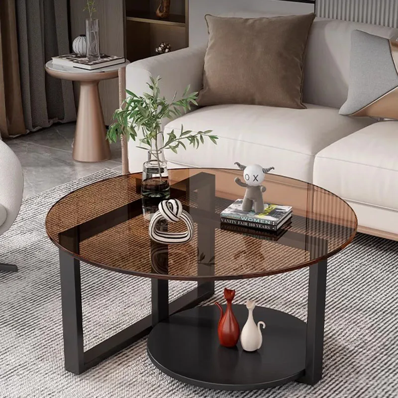 Transparenter, platzsparender Couchtisch, einzigartiger Mechanismus, Dekoration, Designer-Couchtisch, rund, schlicht, Couchtisch, Wohnmöbel