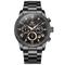 Olevs 3660 Herrenuhr Multifunktions-Quarzuhr in Schwarz für Herren, wasserdicht, Chronograph, Mondphase, originale Herren-Armbanduhren