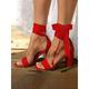 Women's White Satin Block Heel Wedding Sandals – Open Toe Bridal Shoes with Ribbon Ankle Wrap
