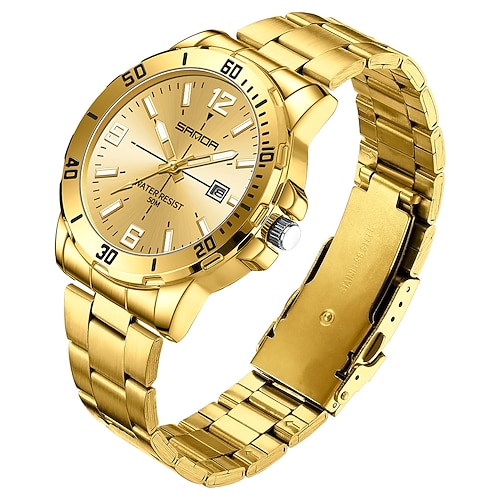 Sanda 3265 Herren Quarzuhr einfache und modische große Zifferblatt Nachtlicht wasserdicht Band Kalender Armbanduhr