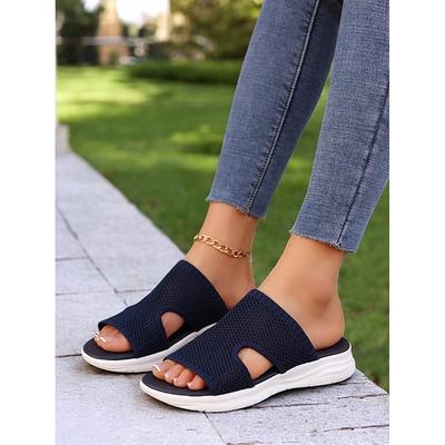 Women's Slip-On Mesh Slides - Lightweight Breathable Comfort Sandals for Casual Wear Outdoor Activities