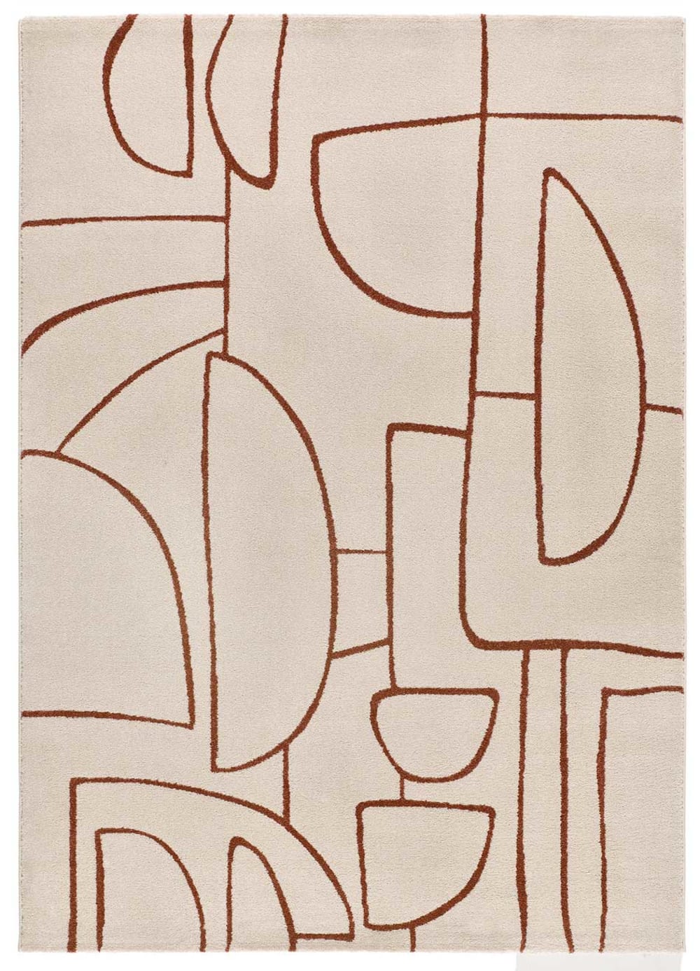 Tapis géométrique beige/rouille 160x230 cm