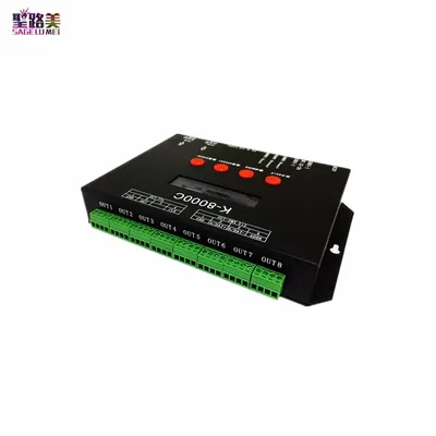 K-8000C Programmable DMX SD Card LED Pixel SPI Controller Off-line DC5V-24V 12V For WS2811 WS2812