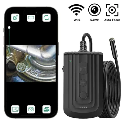 Wireless Autofocus Endoscope 8mm Camera for iPhone/Android HD 1920P Waterproof Industrial Borescope