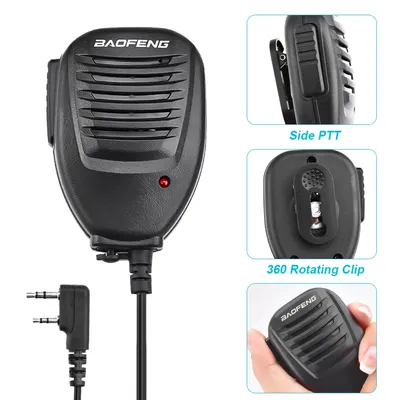 Two Way Walkie Talkie Microphone Speaker Dual PTT for UV-5R UV-21 UV-5RH Pro QuanSheng UV-K5 UV-K6 Radios Accessories