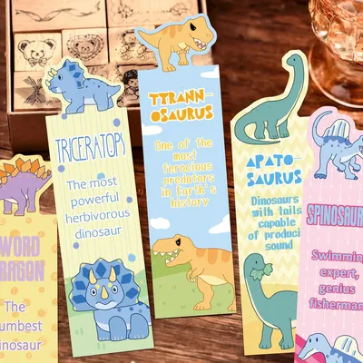 30Pcs Alien Dinosaur Animal Bookmarks Collection Bookmarks with Cute Cartoon Designs DIY Message