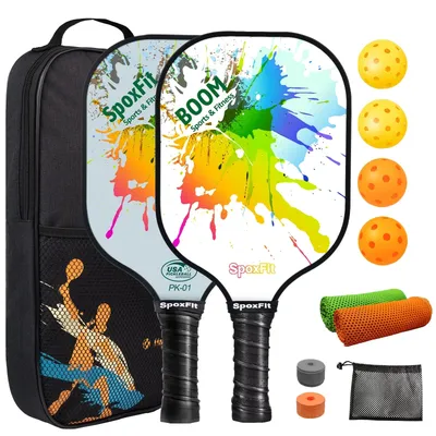 Pickleball Paddle Set of 2 – USAPA Approved, Lightweight Fiberglass Rackets with Cushion Grip, 4