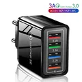 Caricatore USB 3A Carica rapida USB a 4 porte 3.0 Spina UE USA Caricatore per telefono cellulare Adattatore da muro Ricarica rapida portatile per iPhone 16 Pro