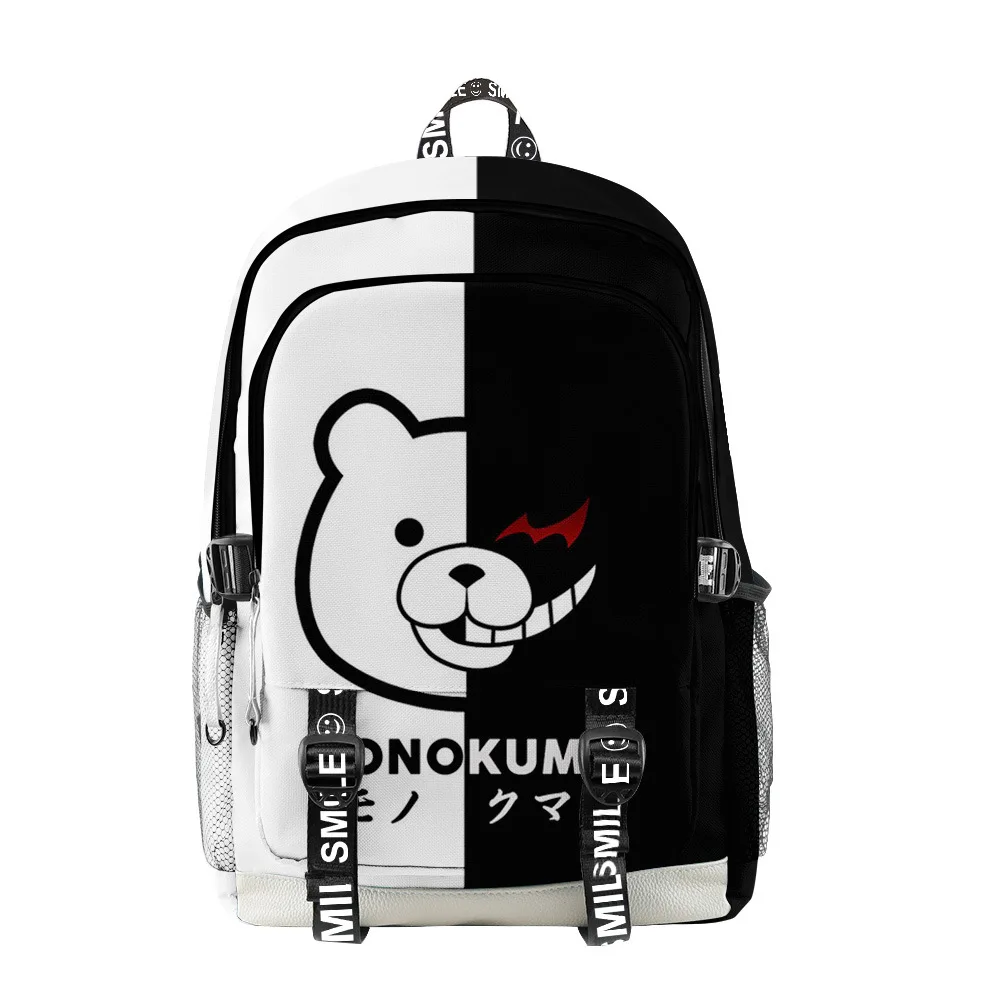 Sacs d'école tendance japonais Anime Danganronpa Monokuma, sacs d'école unisexes imprimés en 3D, Oxford, imperméables, multifonctions, sacs à dos de voyage
