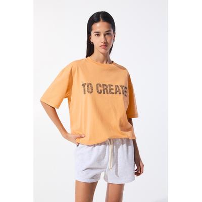 Orange T-Shirt With Slogan
