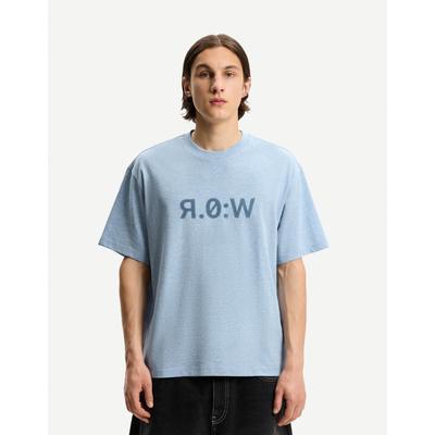 Bershka Short Sleeve T-Shirt With Flocked Slogan Men Xl Blue