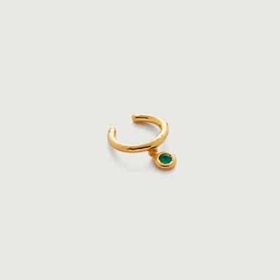 Gold Mini Gem Ear Cuff Green Onyx