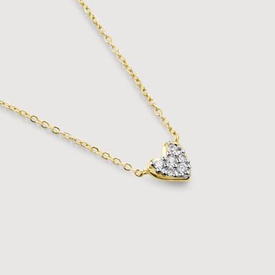 Gold Mini Heart Diamond Chain Necklace Lab Grown Diamond