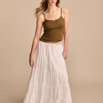Lucky Brand Pointelle Cami - Women's Clothing Cami Camisoles Tank Top in Timber Heather, Size 2XL