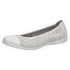 Ballerina CAPRICE, Damen, Gr. 40, weiß, Leder, unifarben, sportlich, Schuhe, Slipper, Bequemschuh, Schlupfschuh mit Perforation