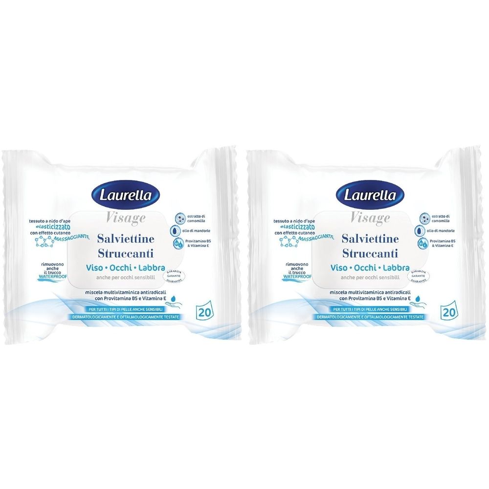 Laurella Salviettine Struccanti idratanti delicate 2x20 pz Salviette