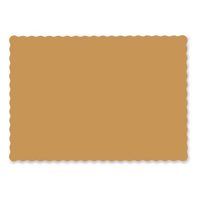 Hoffmaster Solid Color Scalloped Edge Placemats, 10 x 14, Gold, 1,000/Carton (HFM310560)