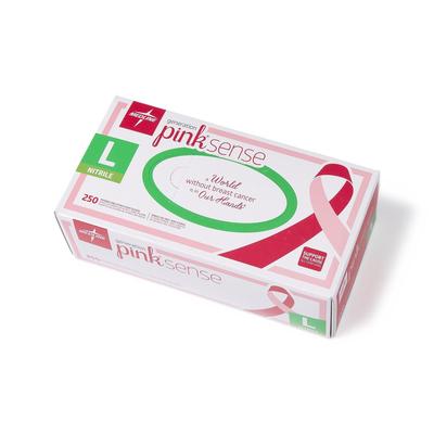 Medline Generation Pink Sense Powder-Free Nitrile Exam Gloves, Size L, 2500/CS (PINK2586)