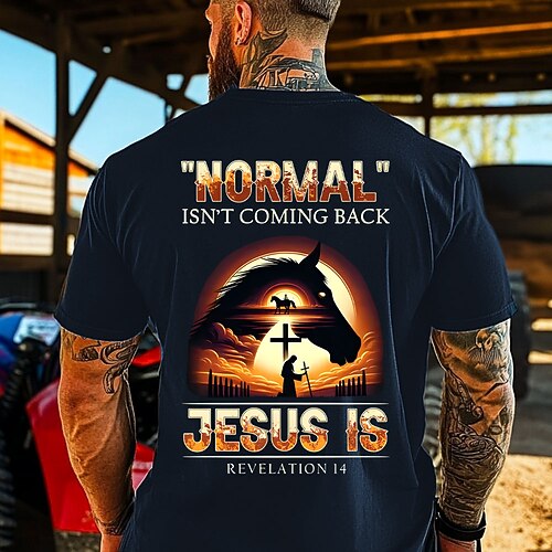 Pâques Homme Jésus Chrétien T-shirt Manche Courte T-shirt Impression 3D Col ras du cou Chemise Designer Occasionnel Soirée Fête Noir Bleu Vert Été Printemps Vêtement Tenue S M L XL XXL XXXL