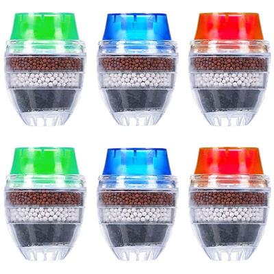 Jalleria - Aktivkohle-Wasserhahn-Wasserfilter, 6 Stück Mini-Wasserreiniger, Wasserhahnfilter für Image