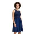 Abendkleid VERA MONT "Vera Mont Abendkleid mit Spitze", Damen, Gr. 36, Normalgrößen, blau (festival blau), Chiffon, Obermaterial: 100% Polyester. Futter: 100% Polyester., festlich, Basic schmal kurz, Rundhals, ohne Ärmel, Kleider, Spitze