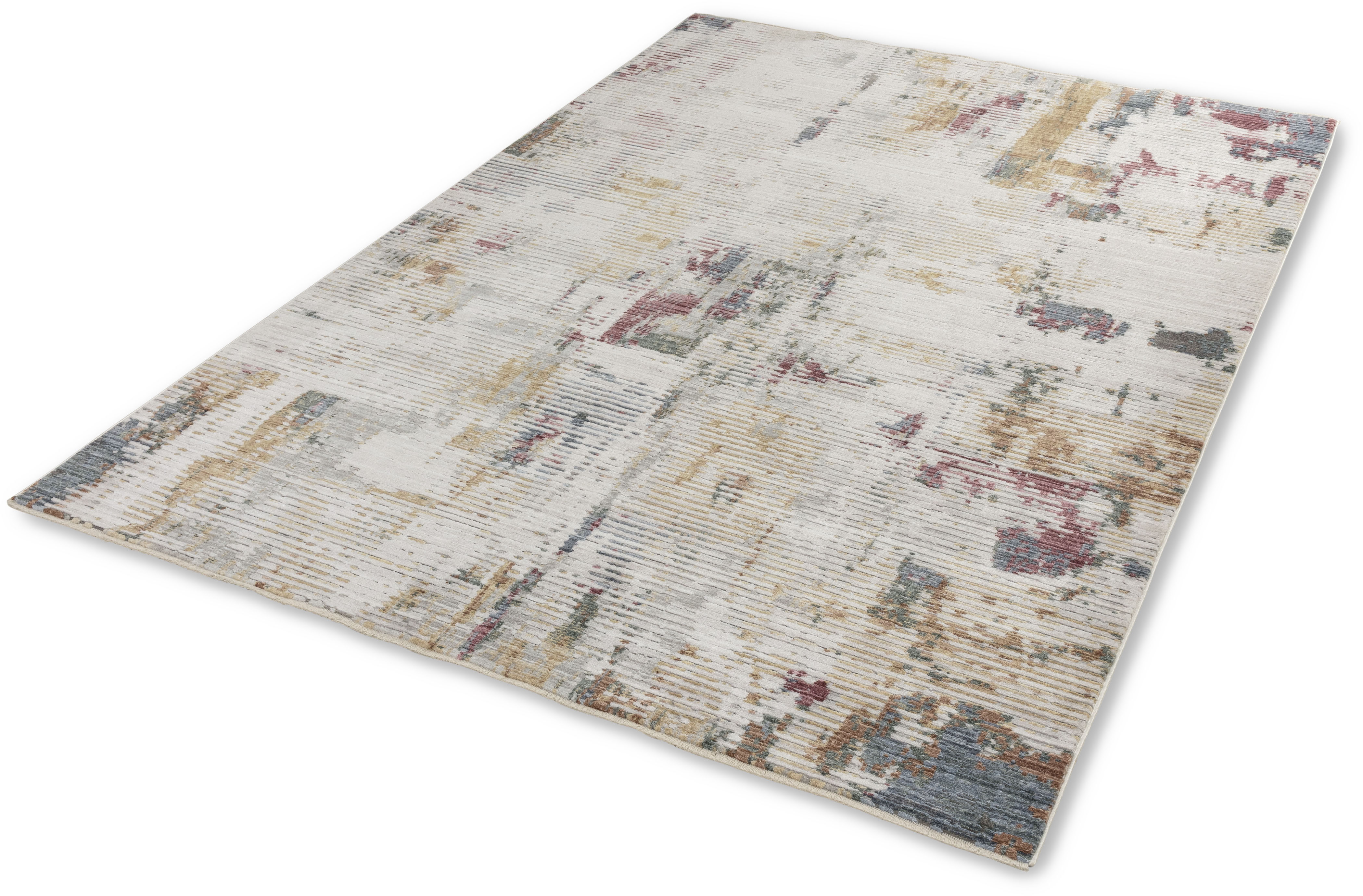 Teppich ASTRA "Calea 241", bunt, B:80cm H:6mm L:150cm, Kunstfaser, Teppiche, Kurzflor mit Fransen, Hoch Tief Struktur, Wohnzimmer Image
