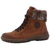 Winterboots ROMIKA, Damen, Gr. 40, braun (cognac), Lederimitat, Textil, sportlich, Schuhe, Keilabsatz, Schnürboots, Outdoorschuh mit Innenreißverschluss