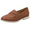 Slipper RIEKER, Damen, Gr. 41, braun (cognac), Lederimitat, unifarben, casual, Schuhe, Business Slipper, Mokassin, Schlupfschuh mit profilierter Laufsohle