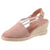 Sandalette VERBENAS "Maika Serraje", Damen, Gr. 39, rosa (altrosé), Veloursleder, casual, Schuhe, Sommerschuh, Sandale, Keilabsatz, mit Jutebesatz
