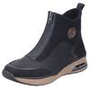 Schlupfboots RIEKER, Damen, Gr. 43, schwarz (schwarz, bronzefarben), Lederimitat, sportlich, Schuhe, Stiefelette, High Top Sneaker, Keilabsatz, mit Anziehlasche