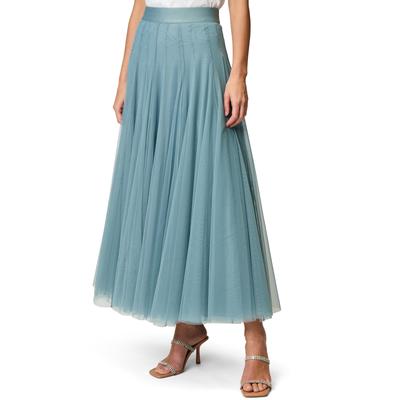 Maxirock ZERO "zero Tüllrock mit elastischem Bund", Damen, Gr. 40, blau (citadel), Stoff, Obermaterial: 100% Polyester. Ärmelfutter: ohne Futter., durchscheinend, festlich, figurbetont lang, Röcke, Falten Image
