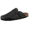 Clog MAN'S WORLD, Herren, Gr. 44, schwarz, Lederimitat, klassisch, Schuhe, Sandale, Hausschuh mit Tieffußbett