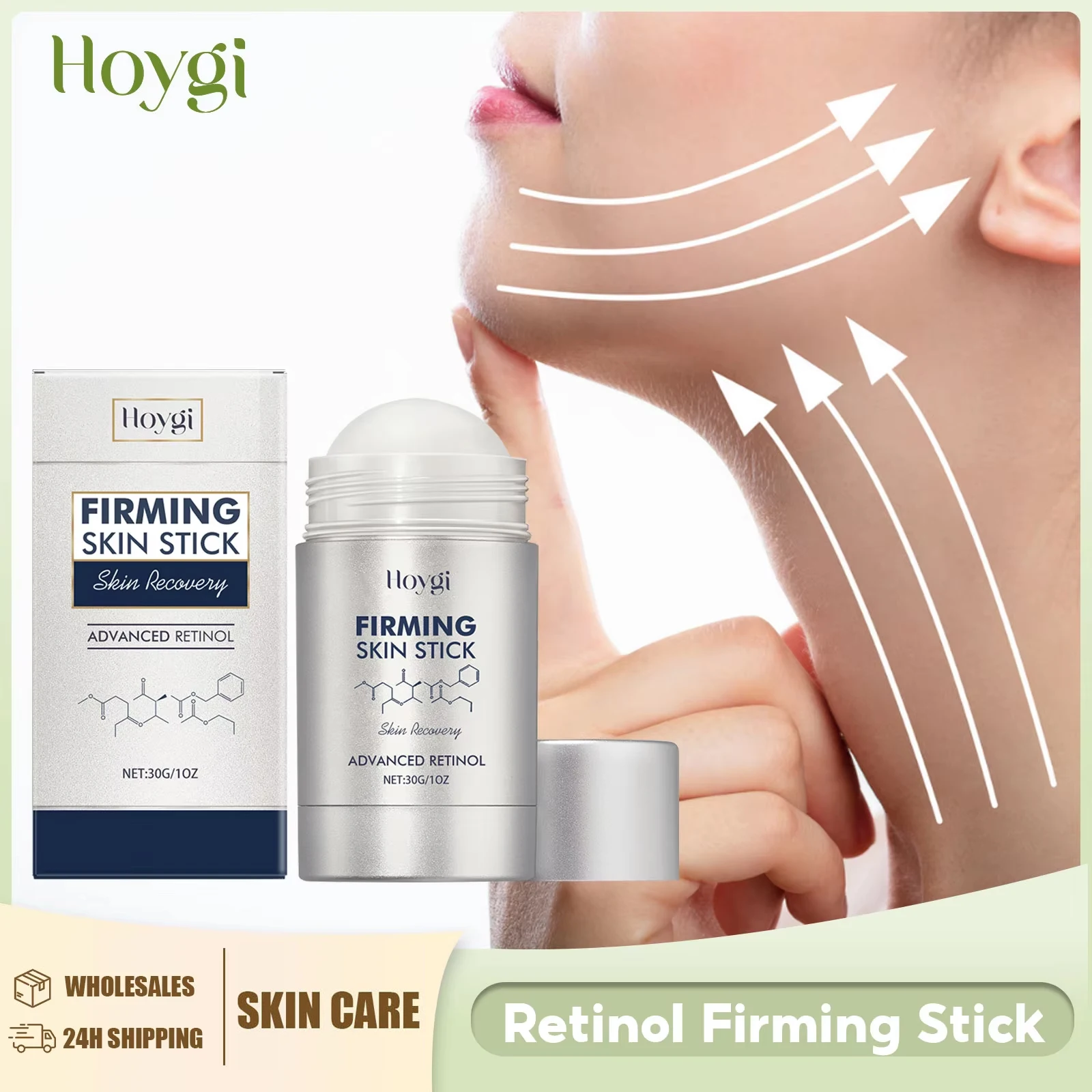Retinol-Gesichtsstift reduziert feine Linien, straffende Lifting-Anti-Aging-Halscreme für Feuchtigkeitscreme, verbessert schlaffe und hellt die Haut auf Image