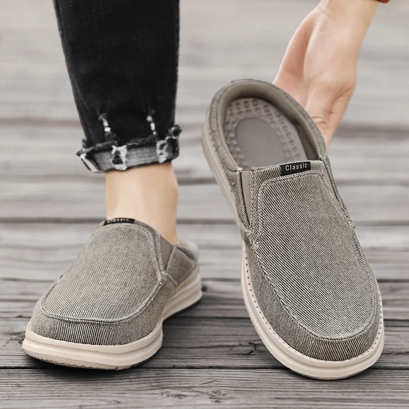 Sommer Männer Halbe Schuhe Casual Leinwand Schuhe Leichte Bequeme Große Größe 47 48 Dropshipping 2025 Image