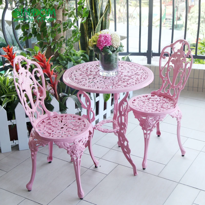 Outdoor-Tisch- und Stuhlset aus Aluminium, Terrassenmöbel für den Garten