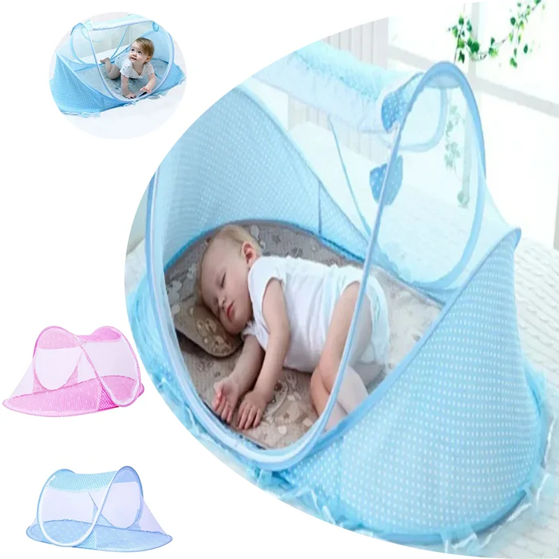 Baby Folding Mosquito Net 0-3 Years Old Portable Foldable Mosquito Net High-density Mesh Baby Tent Bedding Travel Mosquito Net Image
