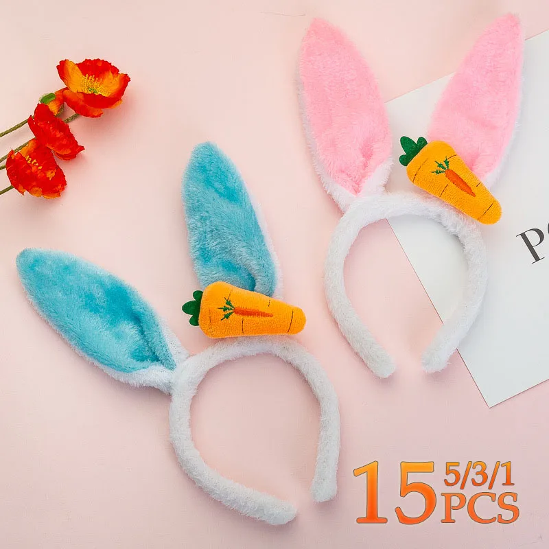1-15PCS Ostern Haustier Haarbänder Osterhase Ohren Kopfbedeckung Niedliche Karotte Haarband Haustier Ostern Party Kostüm Zubehör Image